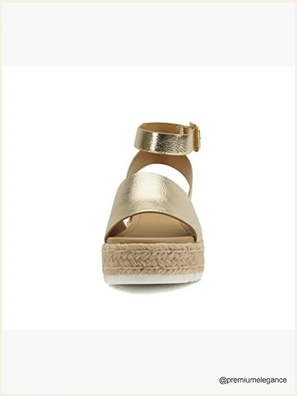 Open Toe Buckle Ankle Strap Espadrilles Flatform Wedge Sandal